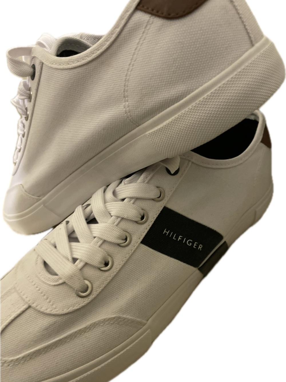 Tommy Hilfiger White and Navy Low-Top Men’s Sneaker Size 10 w-Spot - Picture 7 of 13